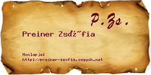 Preiner Zsófia névjegykártya